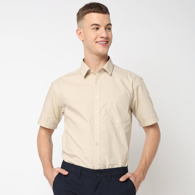 Regular Fit Solid Shirt