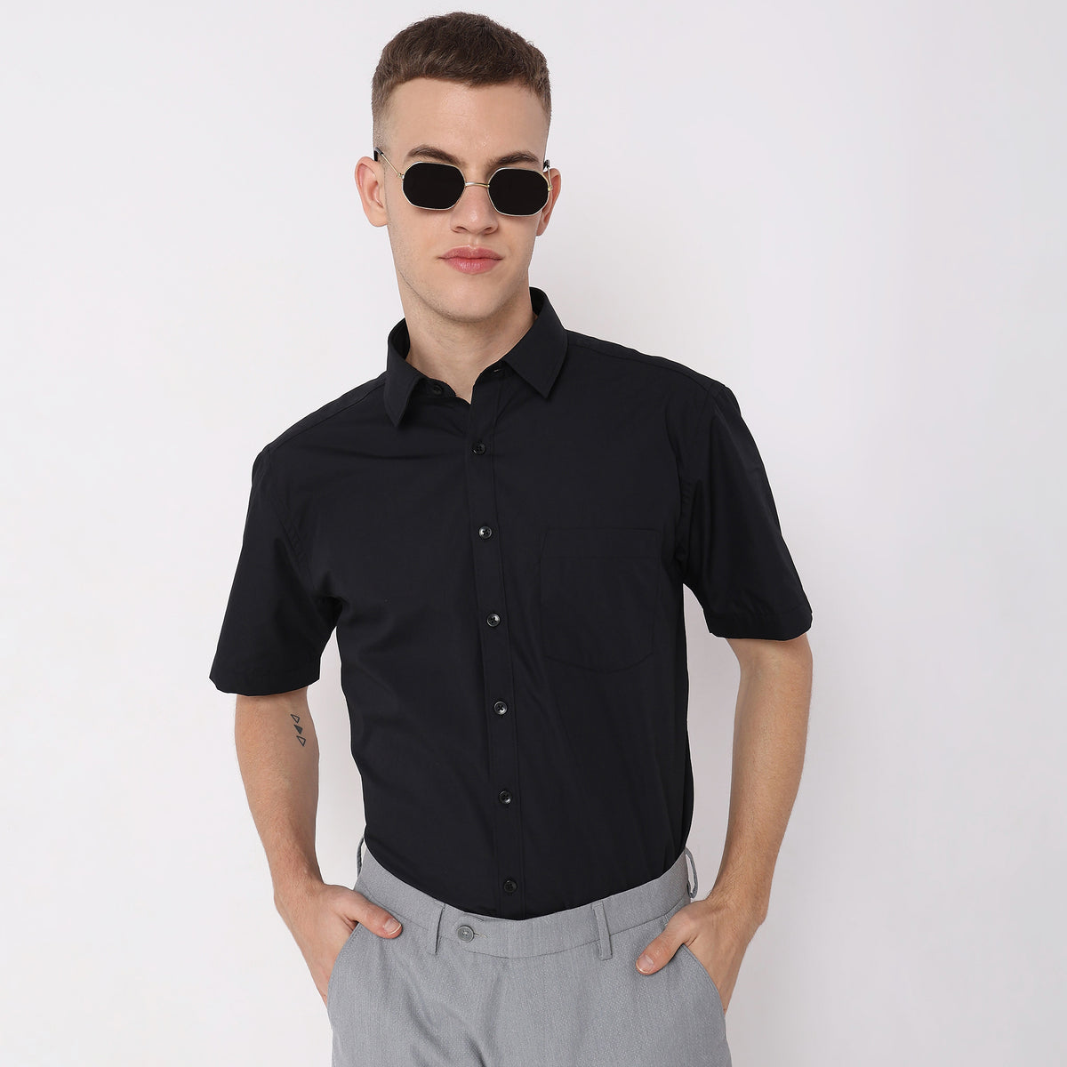 Regular Fit Solid Shirt