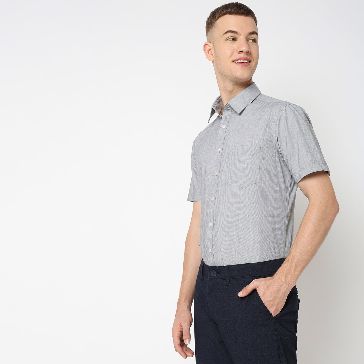 Slim Fit Solid Shirt