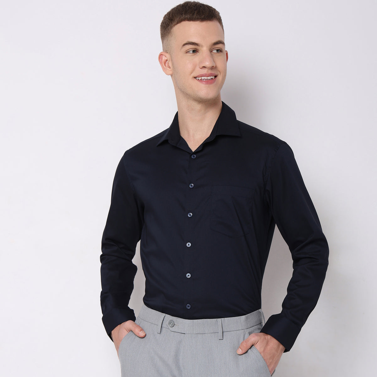 Slim Fit Solid Shirt