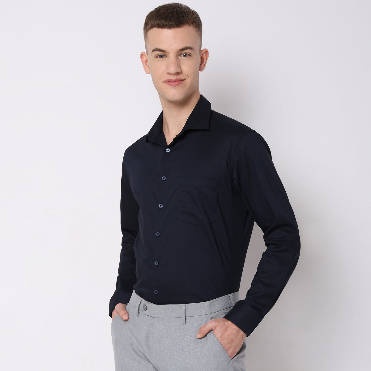 Slim Fit Solid Shirt