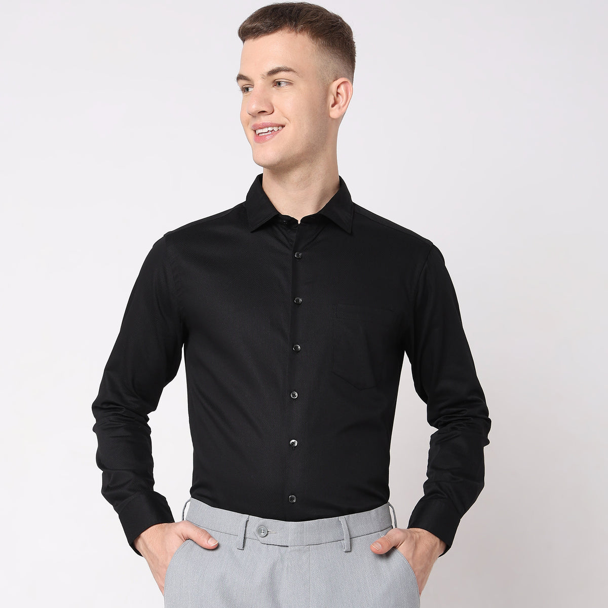 Slim Fit Solid Shirt