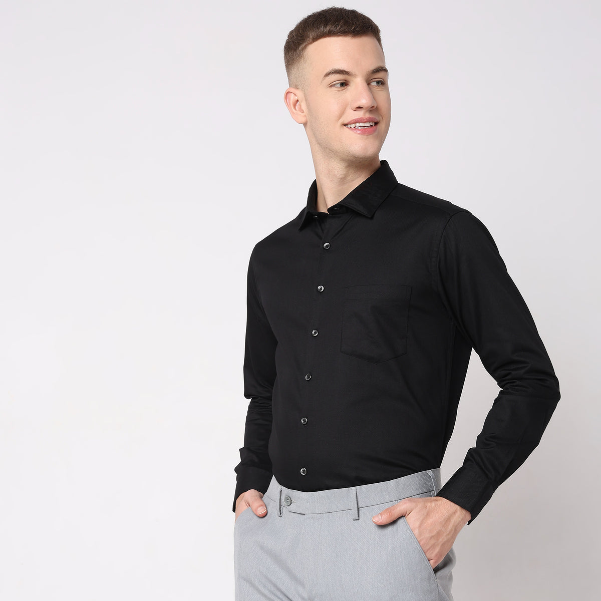 Slim Fit Solid Shirt