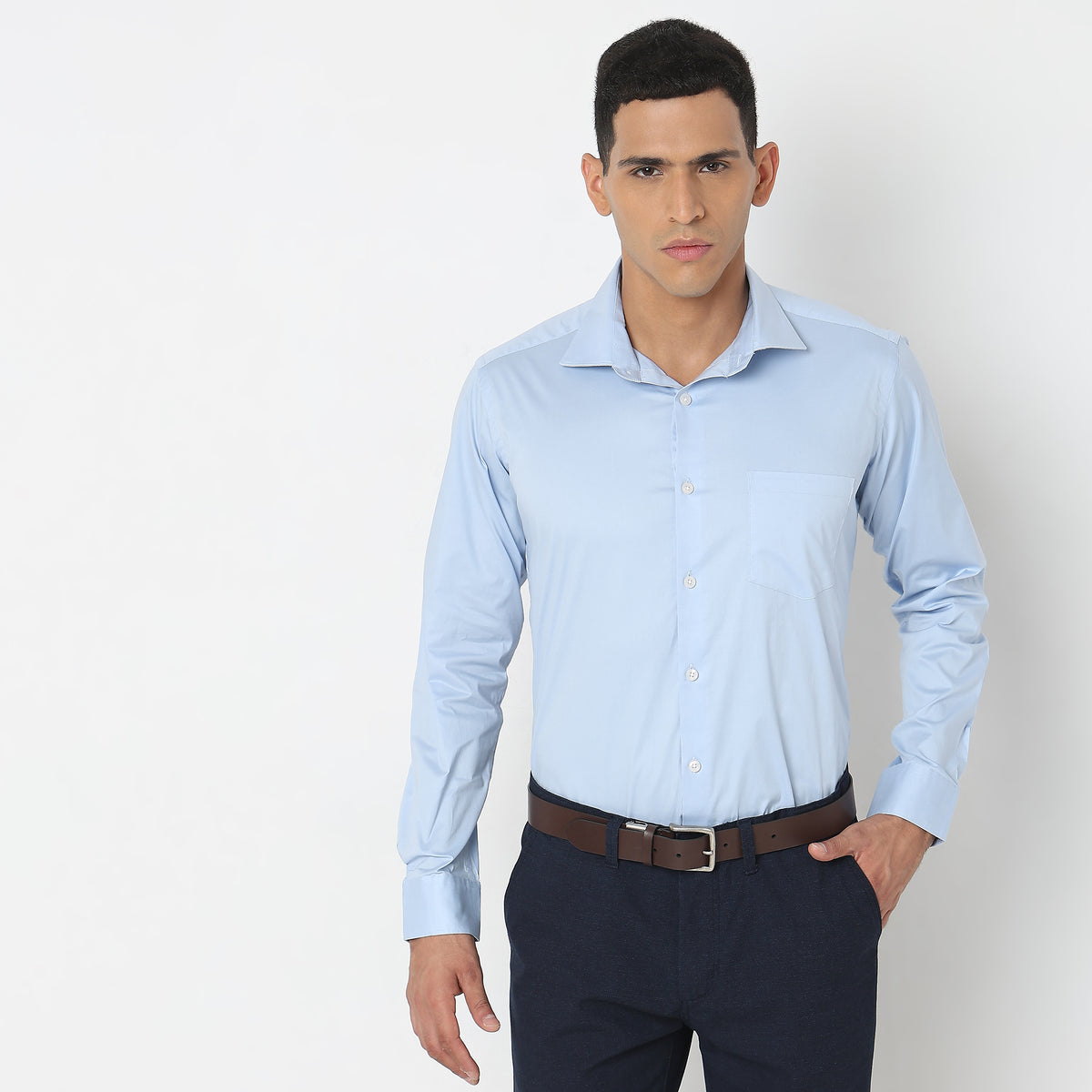 Slim Fit Solid Shirt