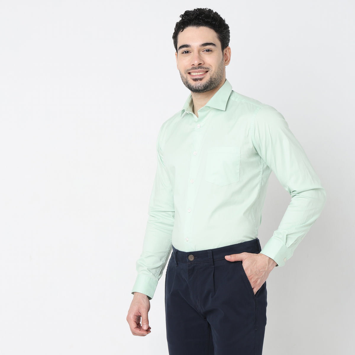 Slim Fit Solid Shirt