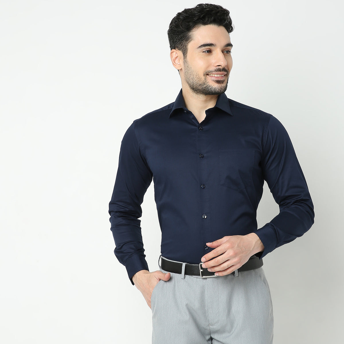 Slim Fit Solid Shirt