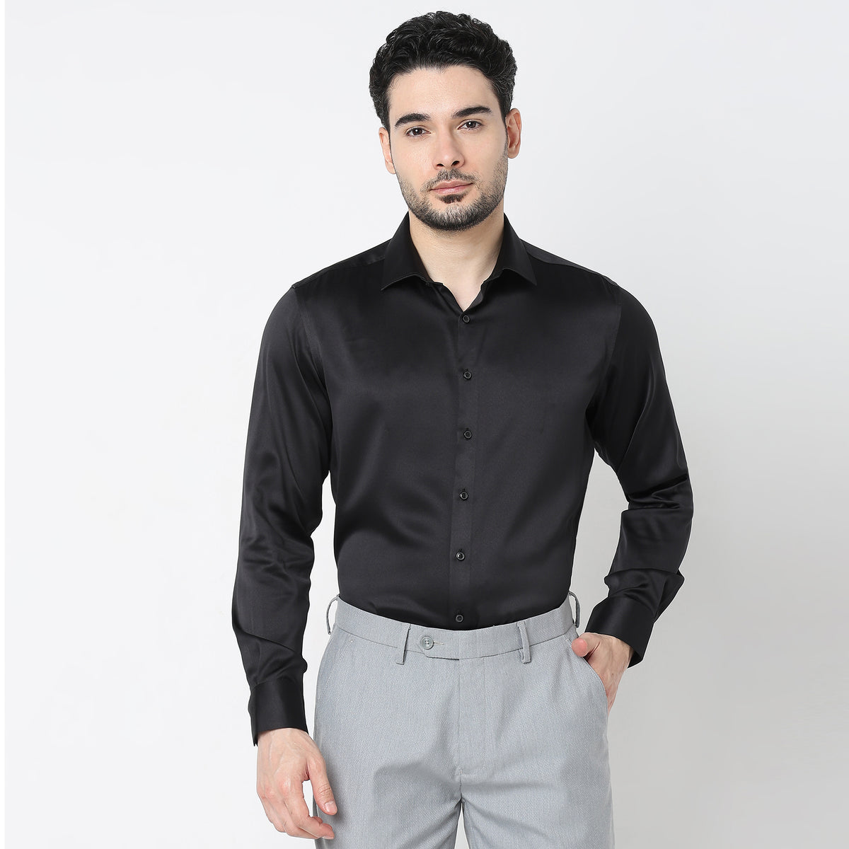 Slim Fit Solid Shirt