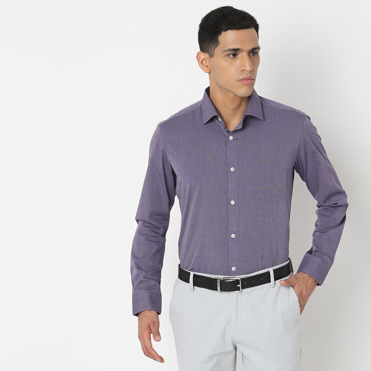 Slim Fit Solid Shirt