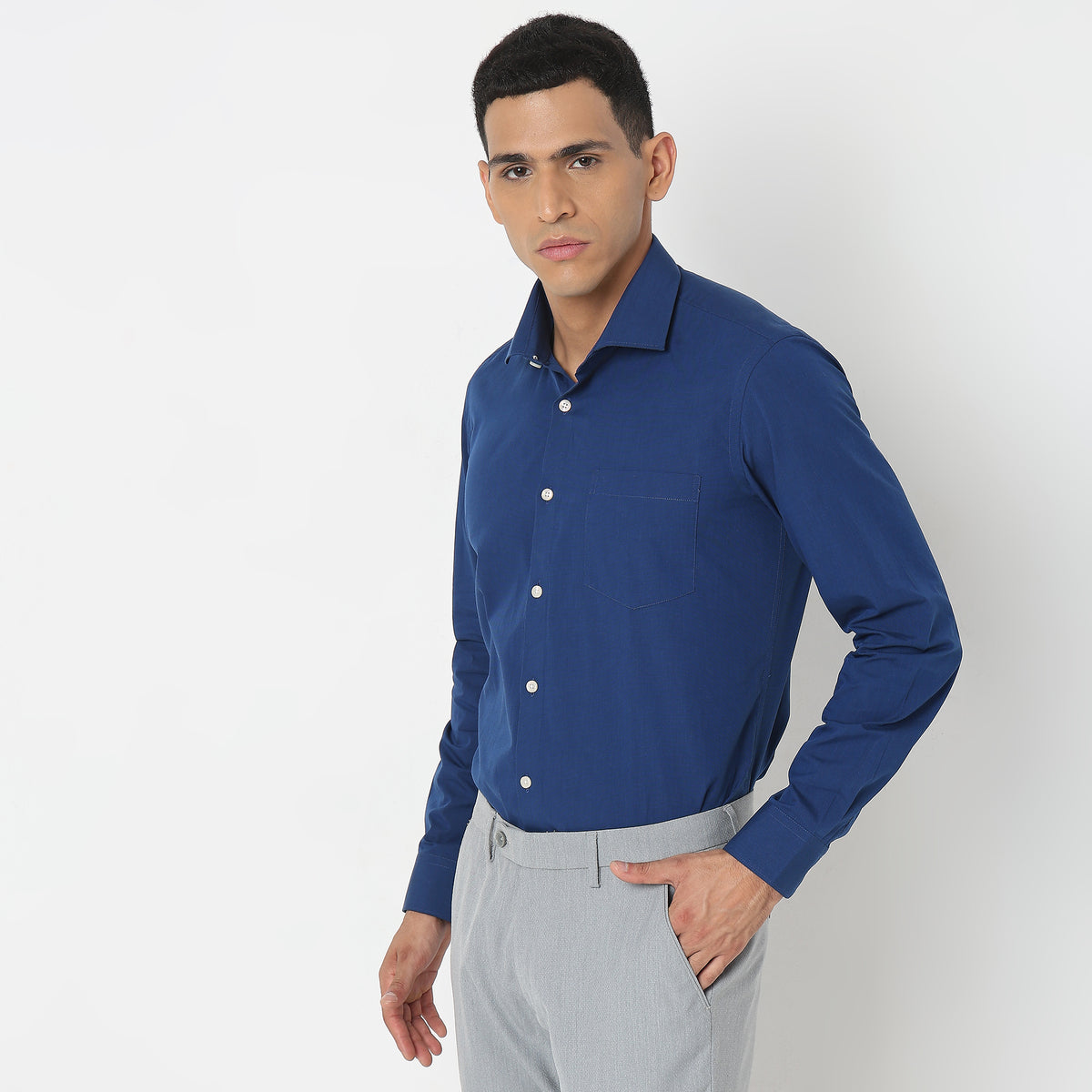 Slim Fit Solid Shirt