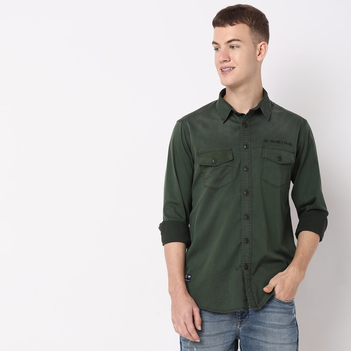 Regular Fit Solid Shirt