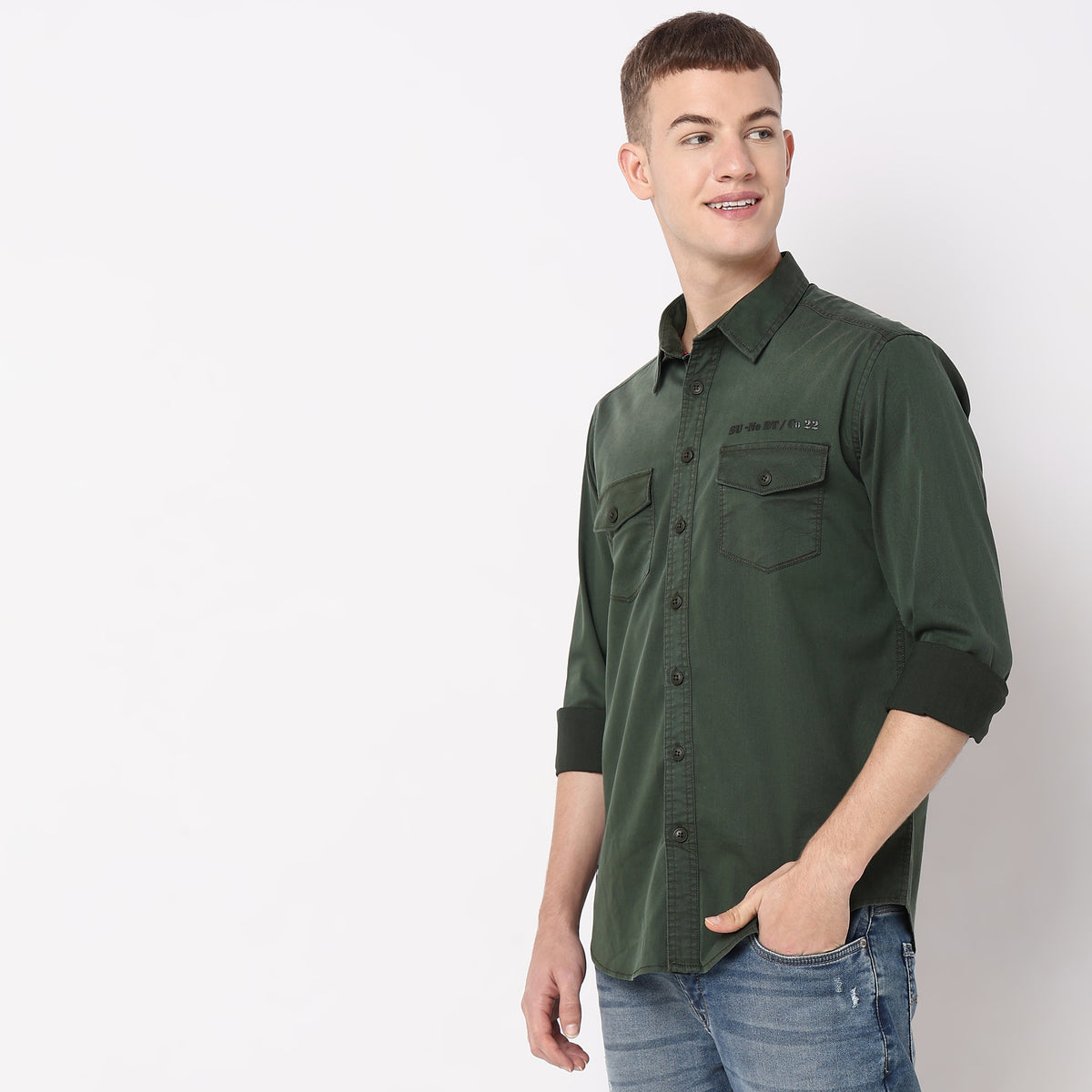 Regular Fit Solid Shirt