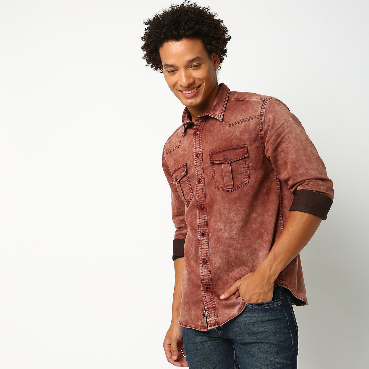 Slim Fit Solid Shirt