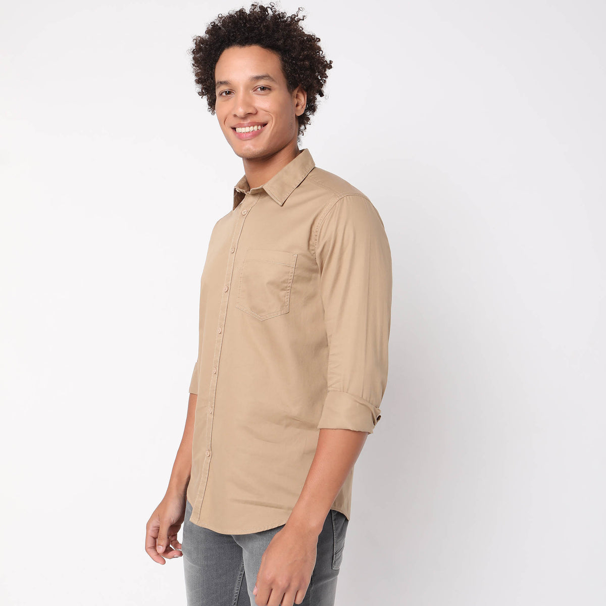 Slim Fit Solid Shirt