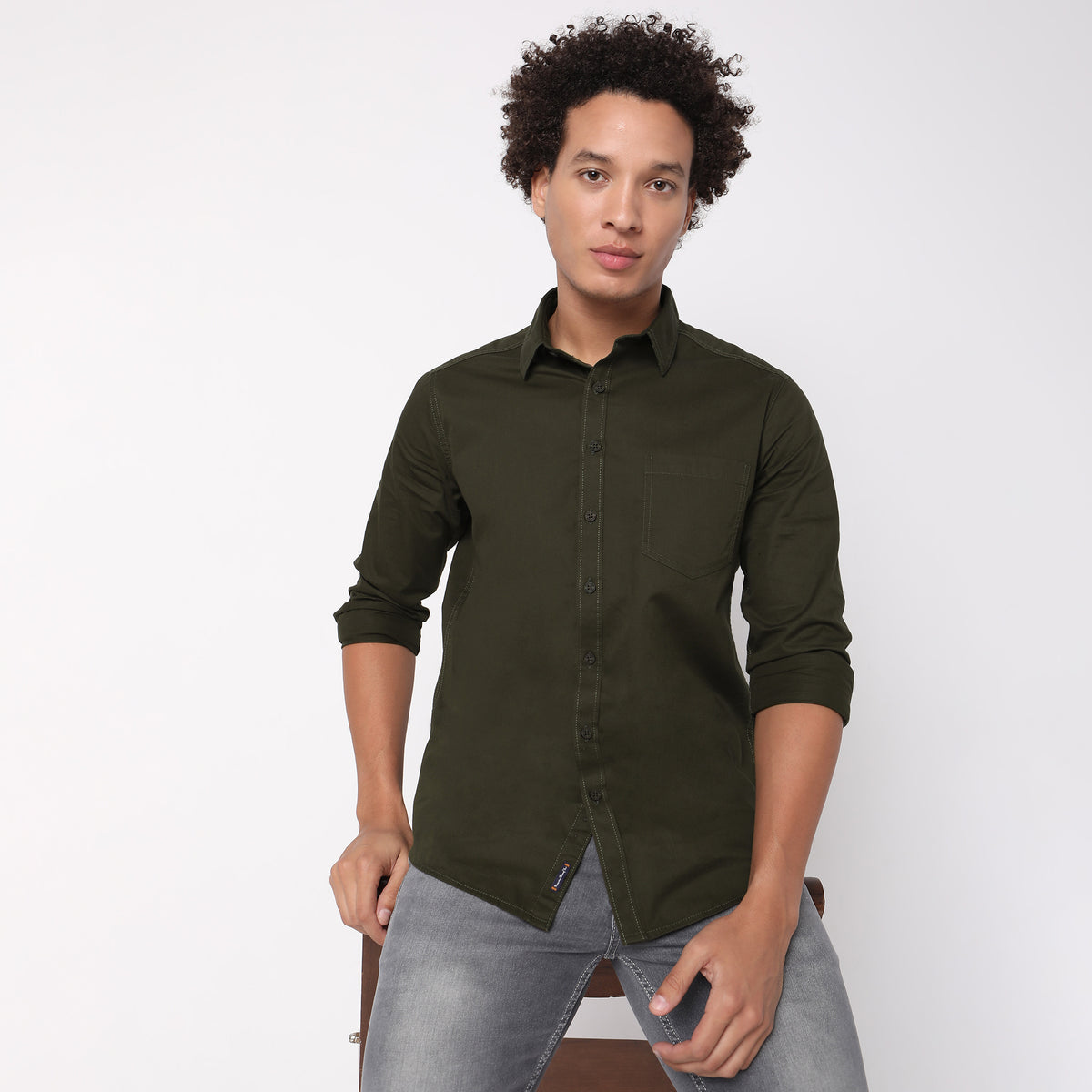 Slim Fit Solid Shirt