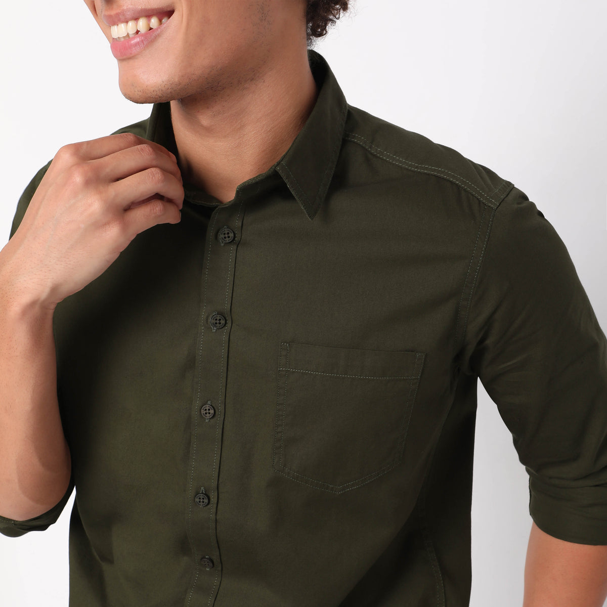 Slim Fit Solid Shirt