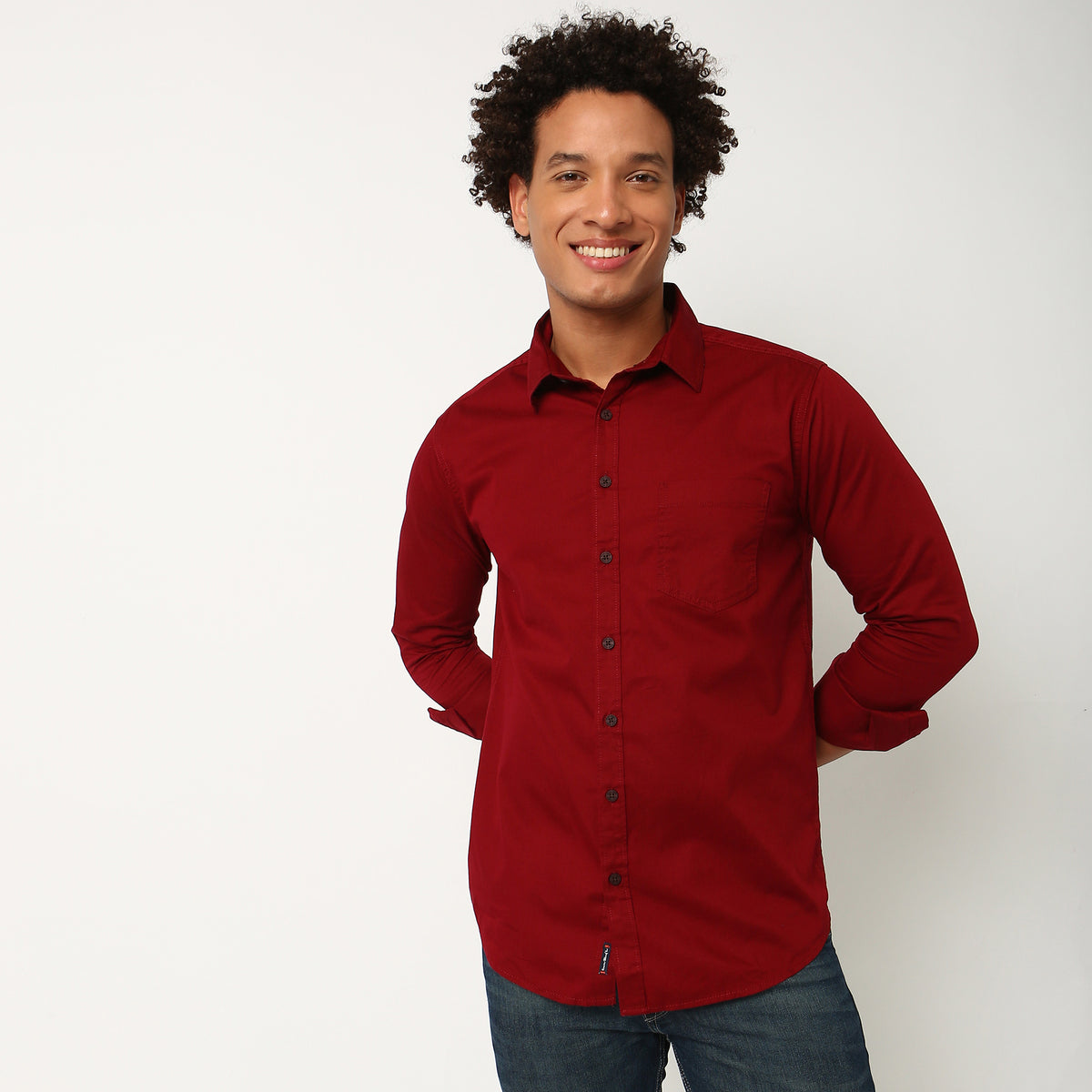 Slim Fit Solid Shirt