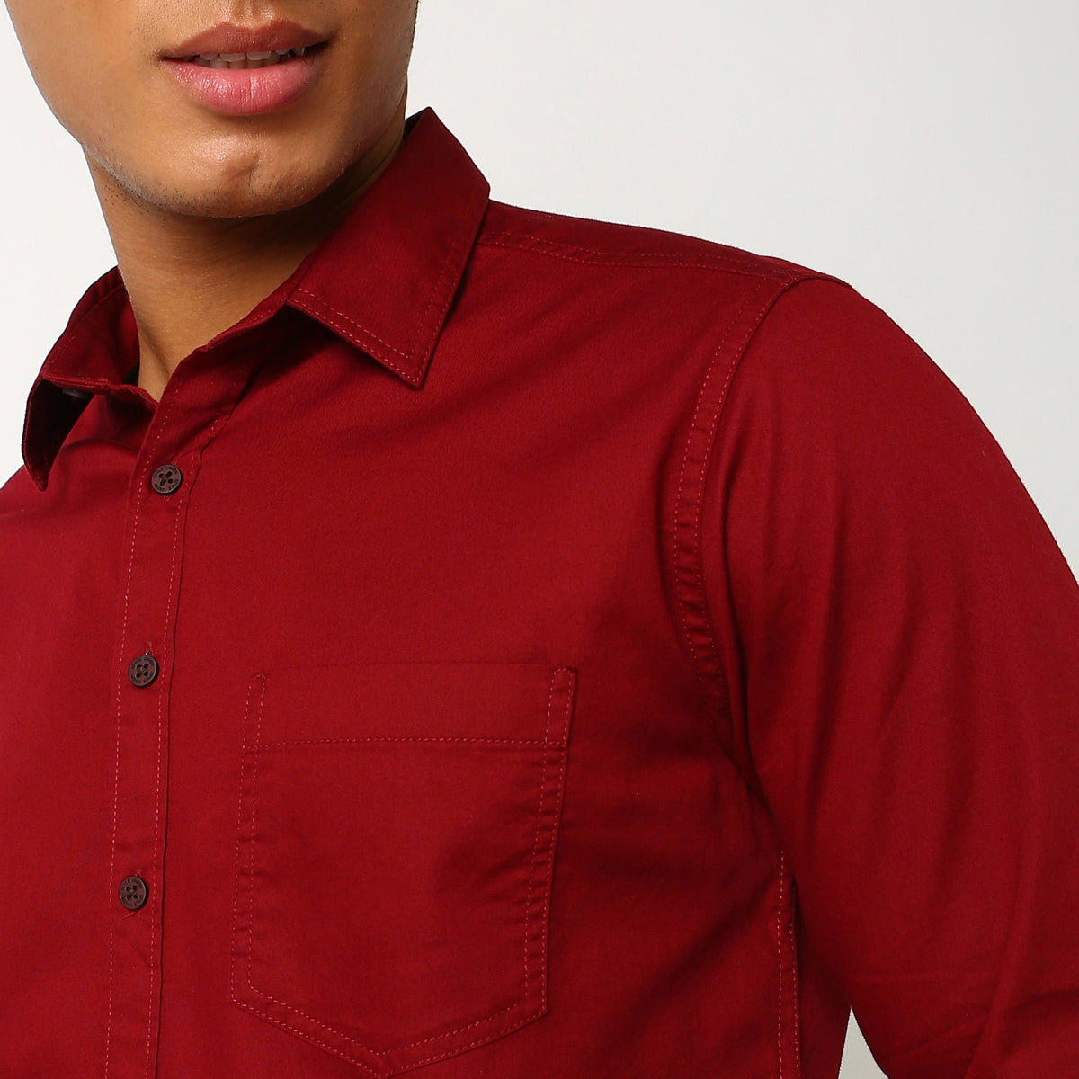 Slim Fit Solid Shirt