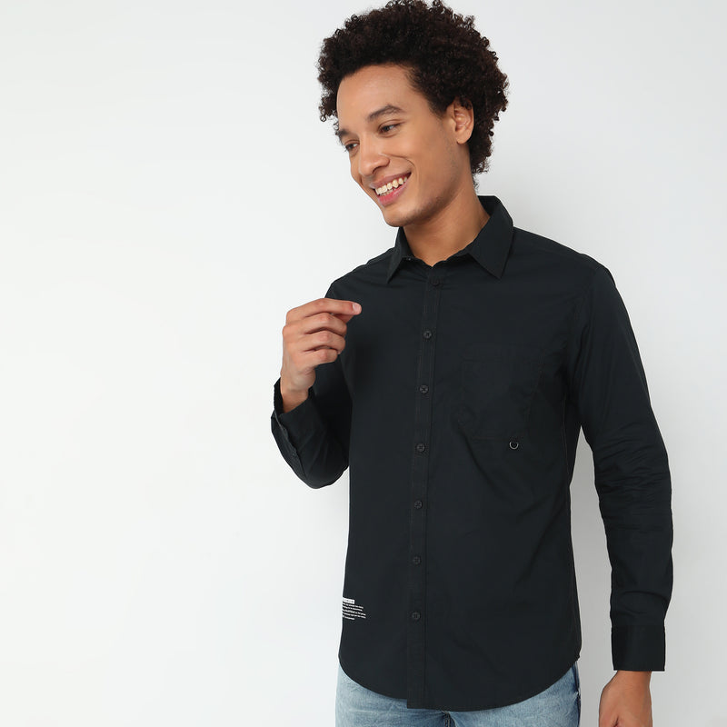 Slim Fit Solid Shirt