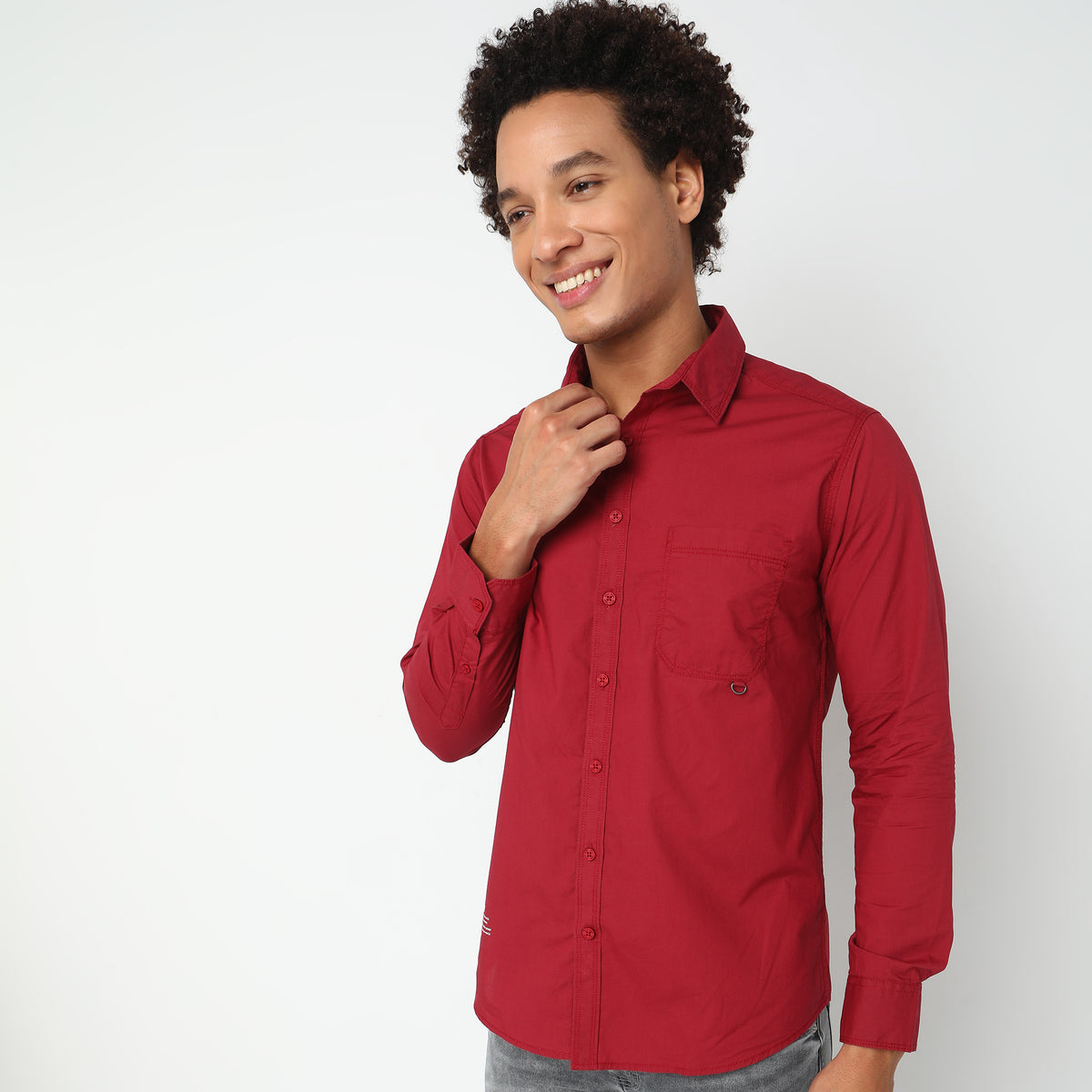 Slim Fit Solid Shirt