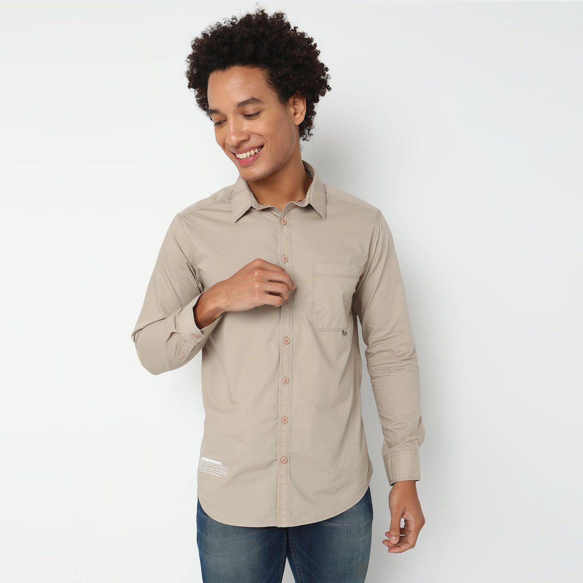 Slim Fit Solid Shirt