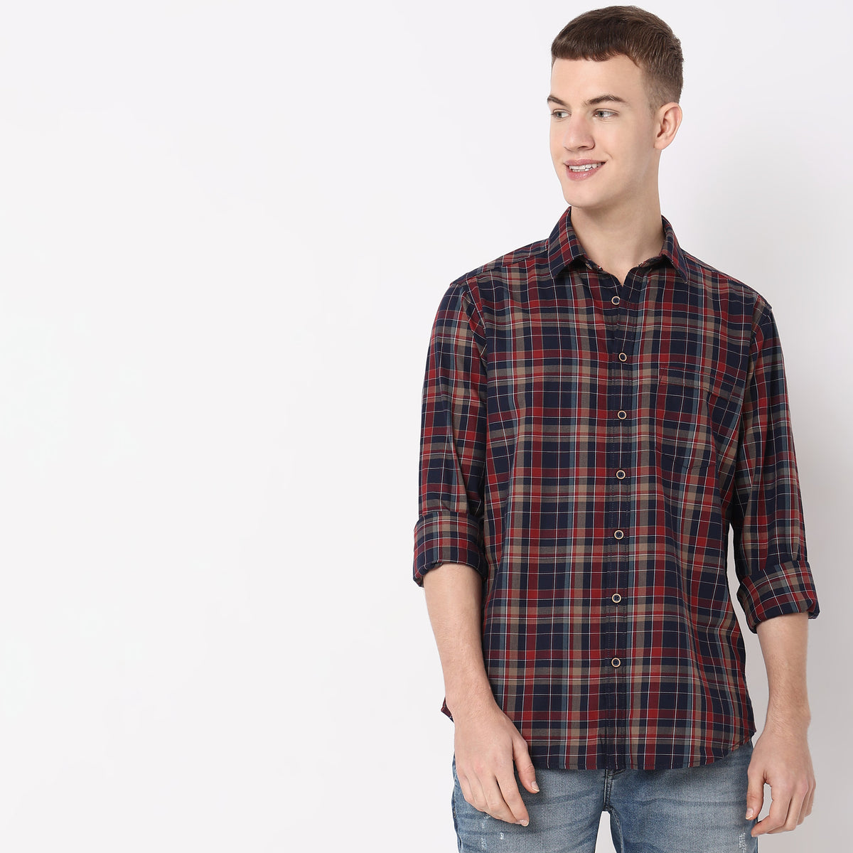 Slim Fit Checkered Shirt