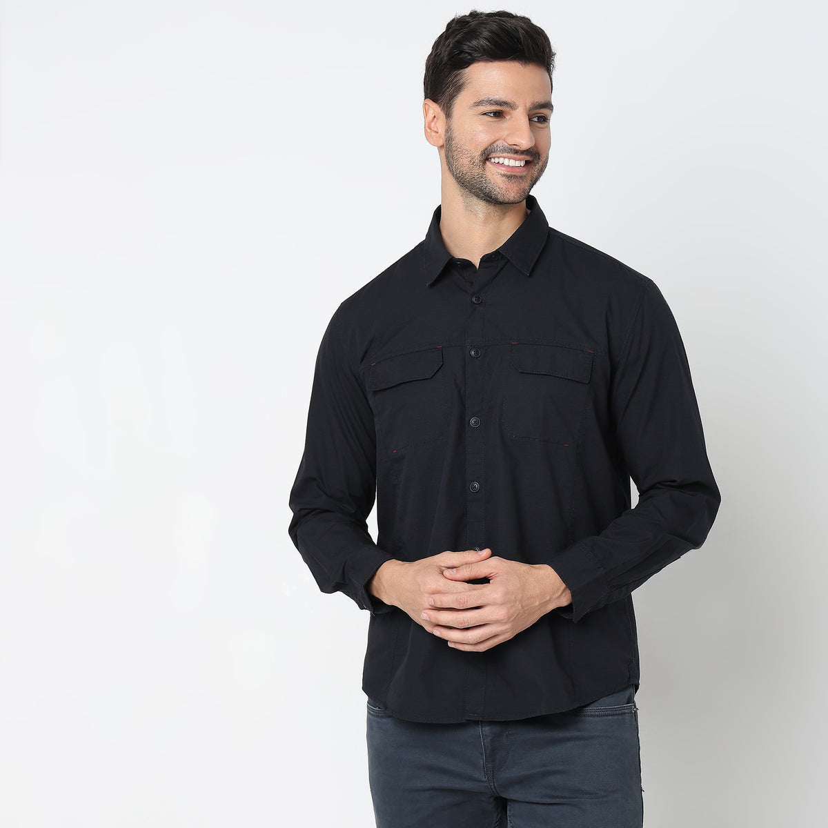 Regular Fit Solid Shirt