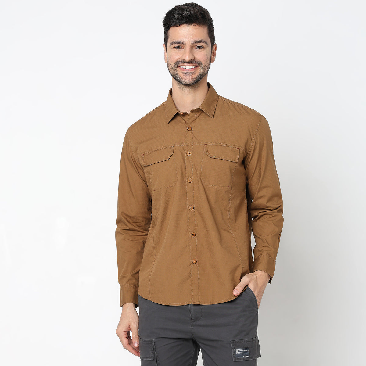 Regular Fit Solid Shirt