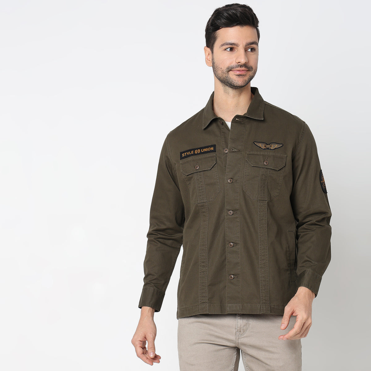 Regular Fit Solid Shirt