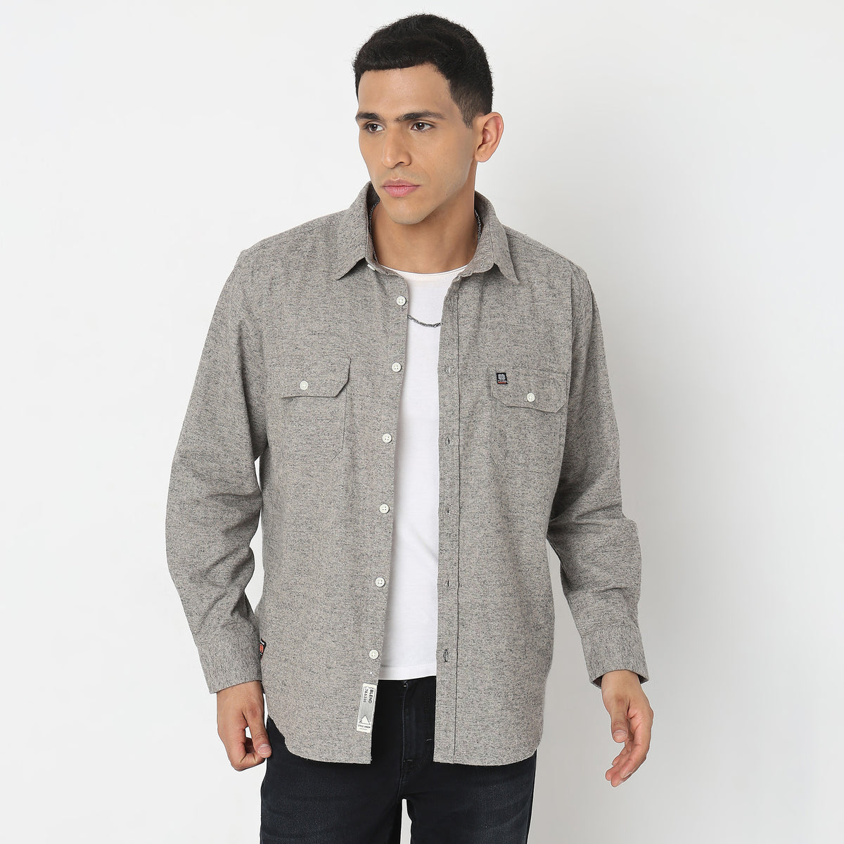 Regular Fit Solid Shirt