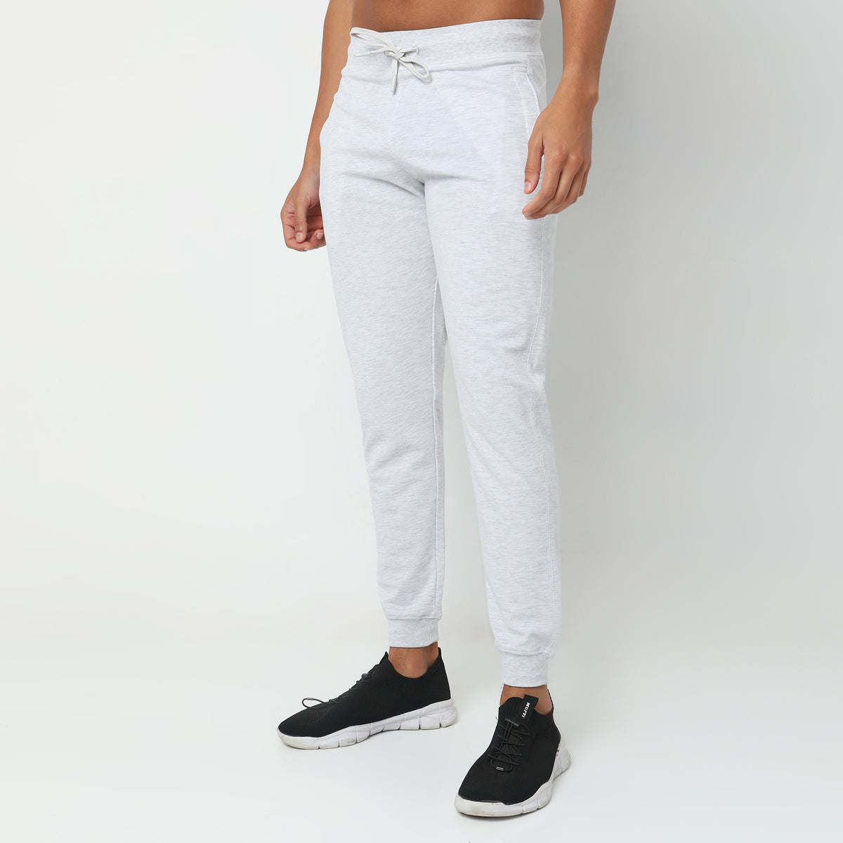 Regular Fit Solid Mid Rise Trackpants