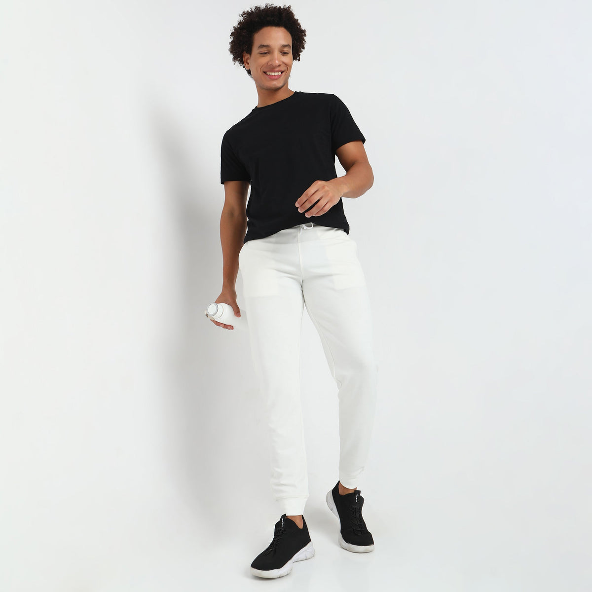 Regular Fit Solid Mid Rise Trackpants