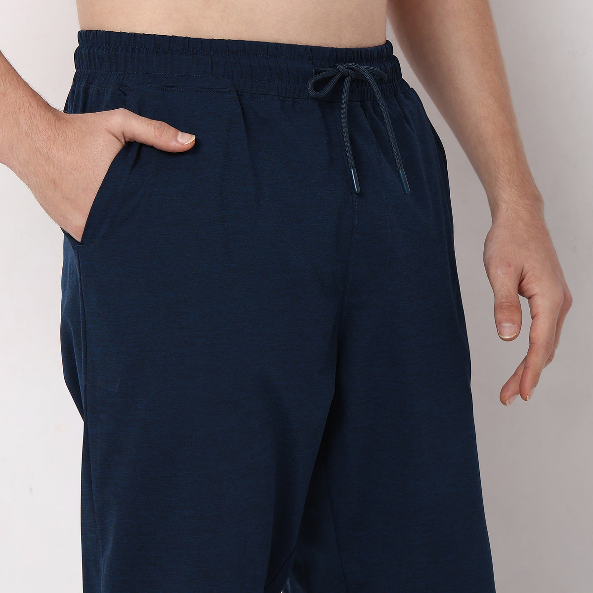 Regular Fit Solid Mid Rise Trackpants