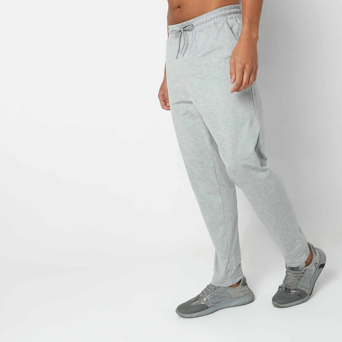 Regular Fit Solid Mid Rise Trackpants