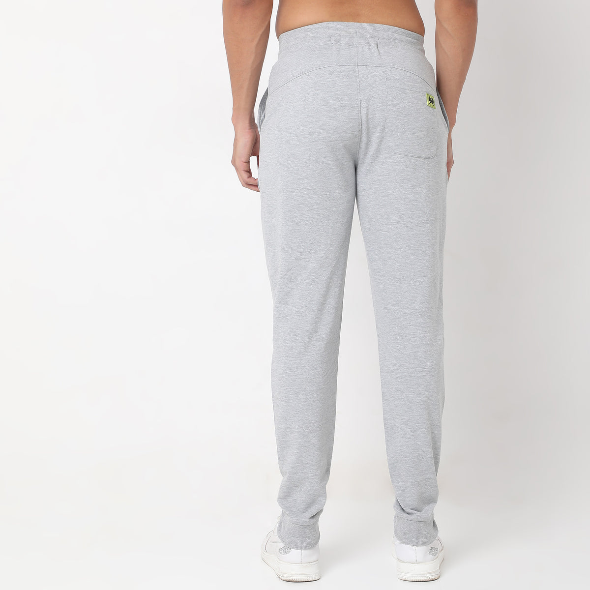 Regular Fit Solid Mid Rise Trackpants