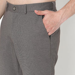 Regular Fit Solid Mid Rise Trousers