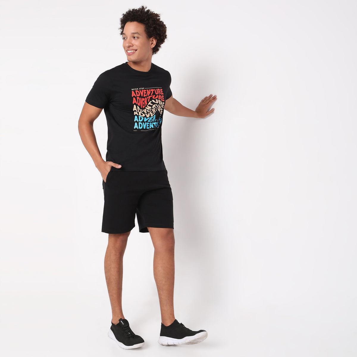 Men Wearing Regular Fit Graphic T-Shirt