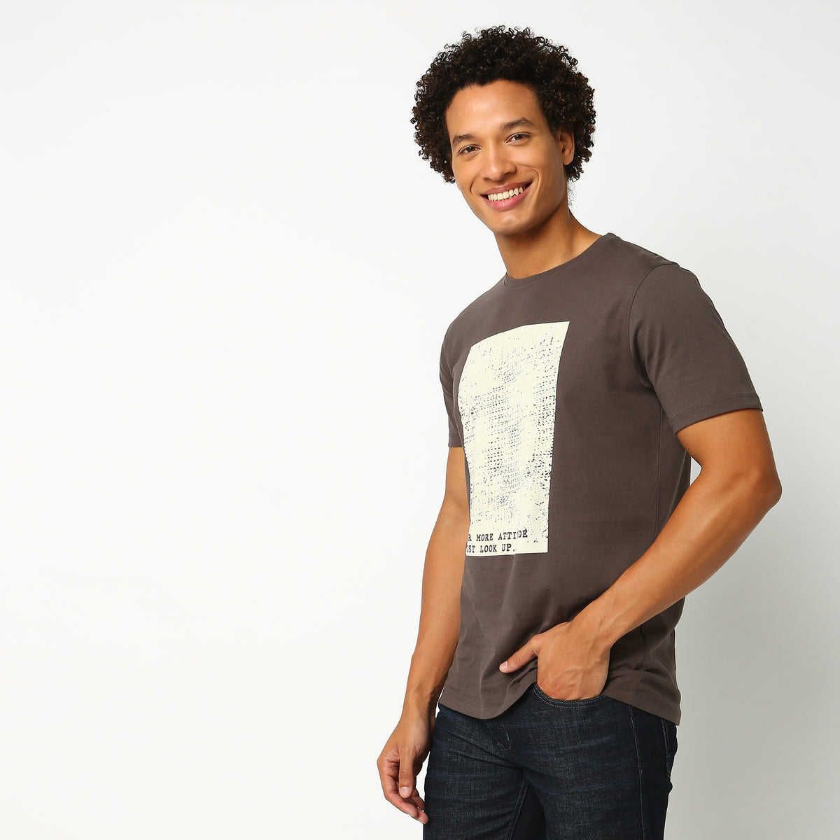 Men Wearing Regular Fit Graphic T-Shirt