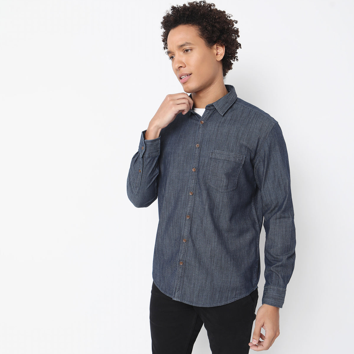 Regular Fit Solid Shirt