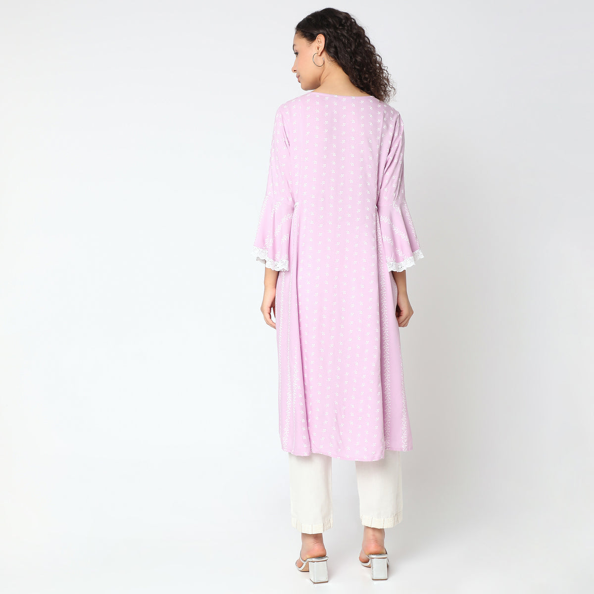 Flare Fit Embroidered Kurta