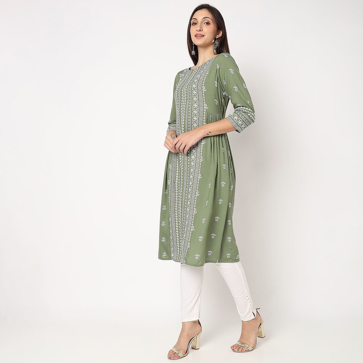 Flare Fit Printed Kurta