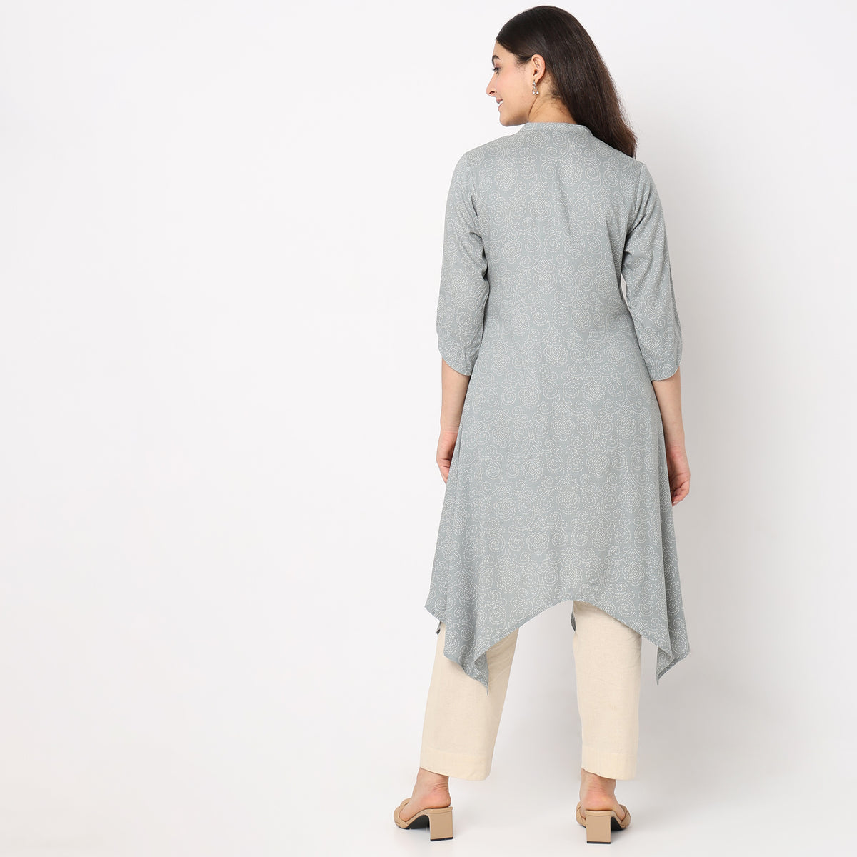 Flare Fit Embroidered Kurta