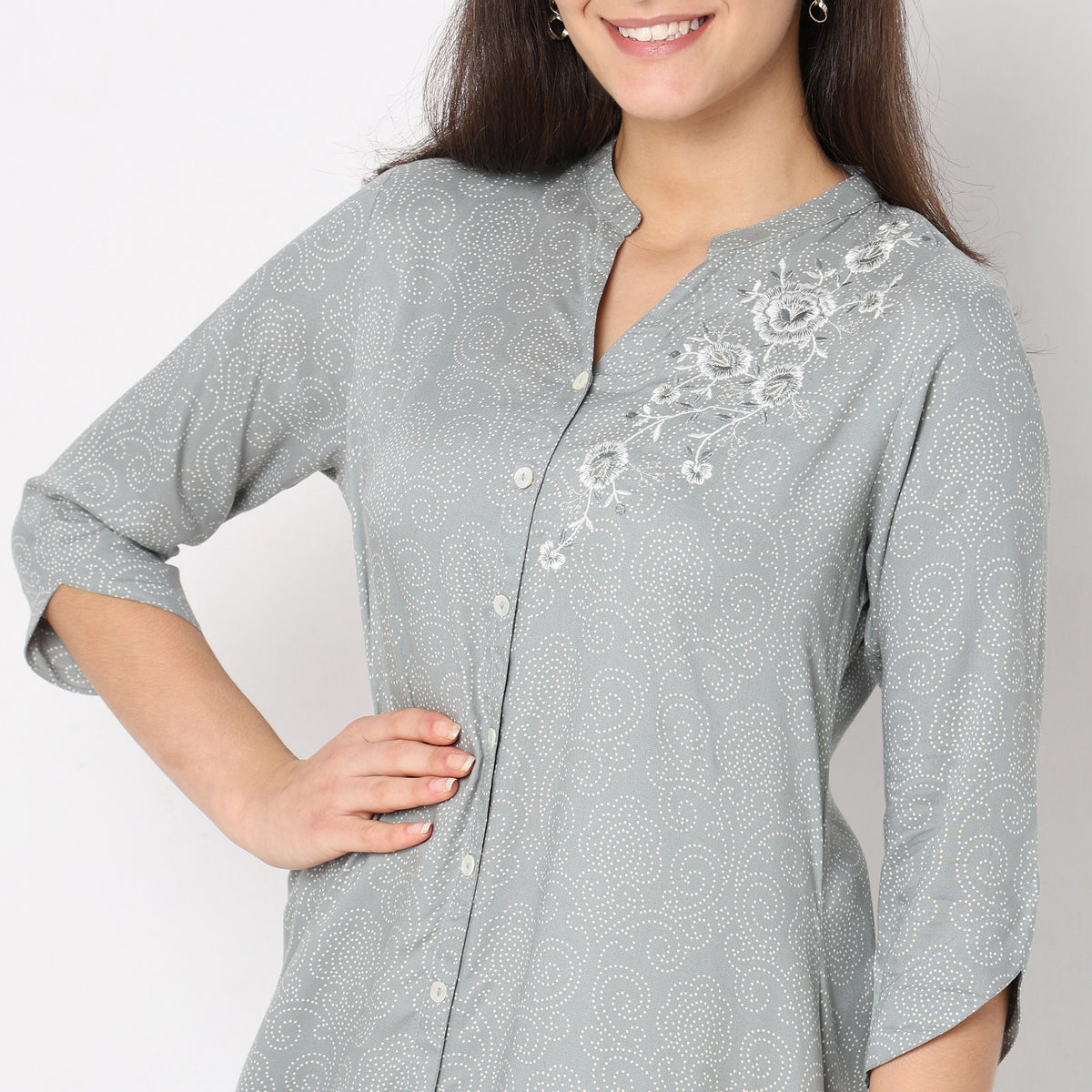 Flare Fit Embroidered Kurta