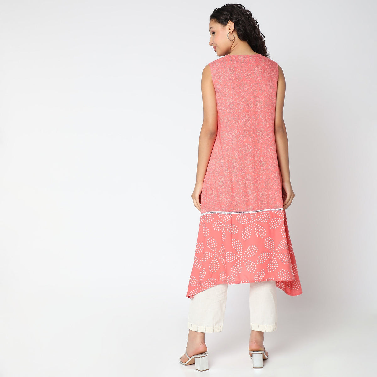 Women Wearing Flare Fit Printed Kurta