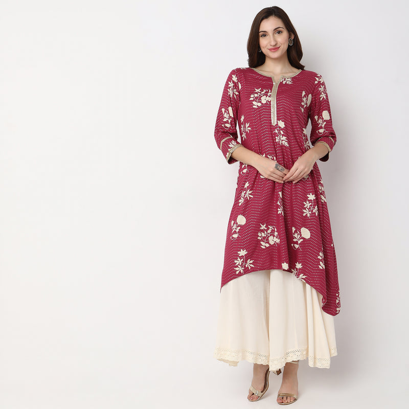 Flare Fit Printed Kurta