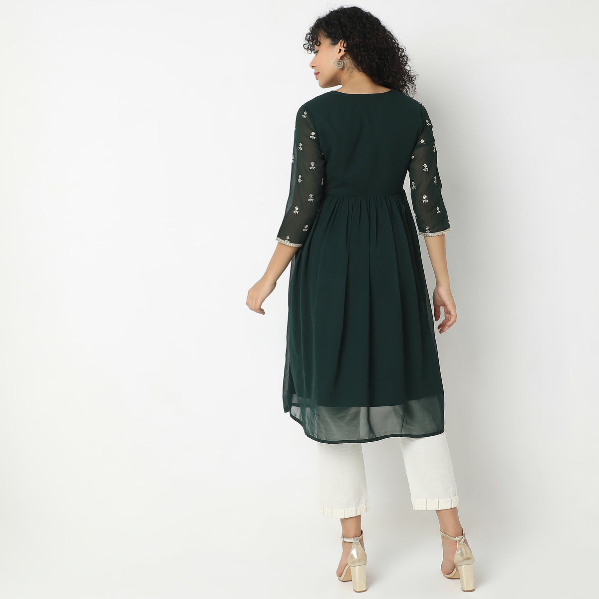 Flare Fit Embellished Kurta