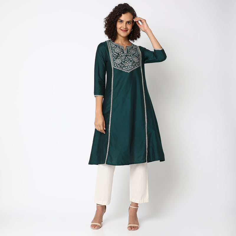 Flare Fit Printed Kurta