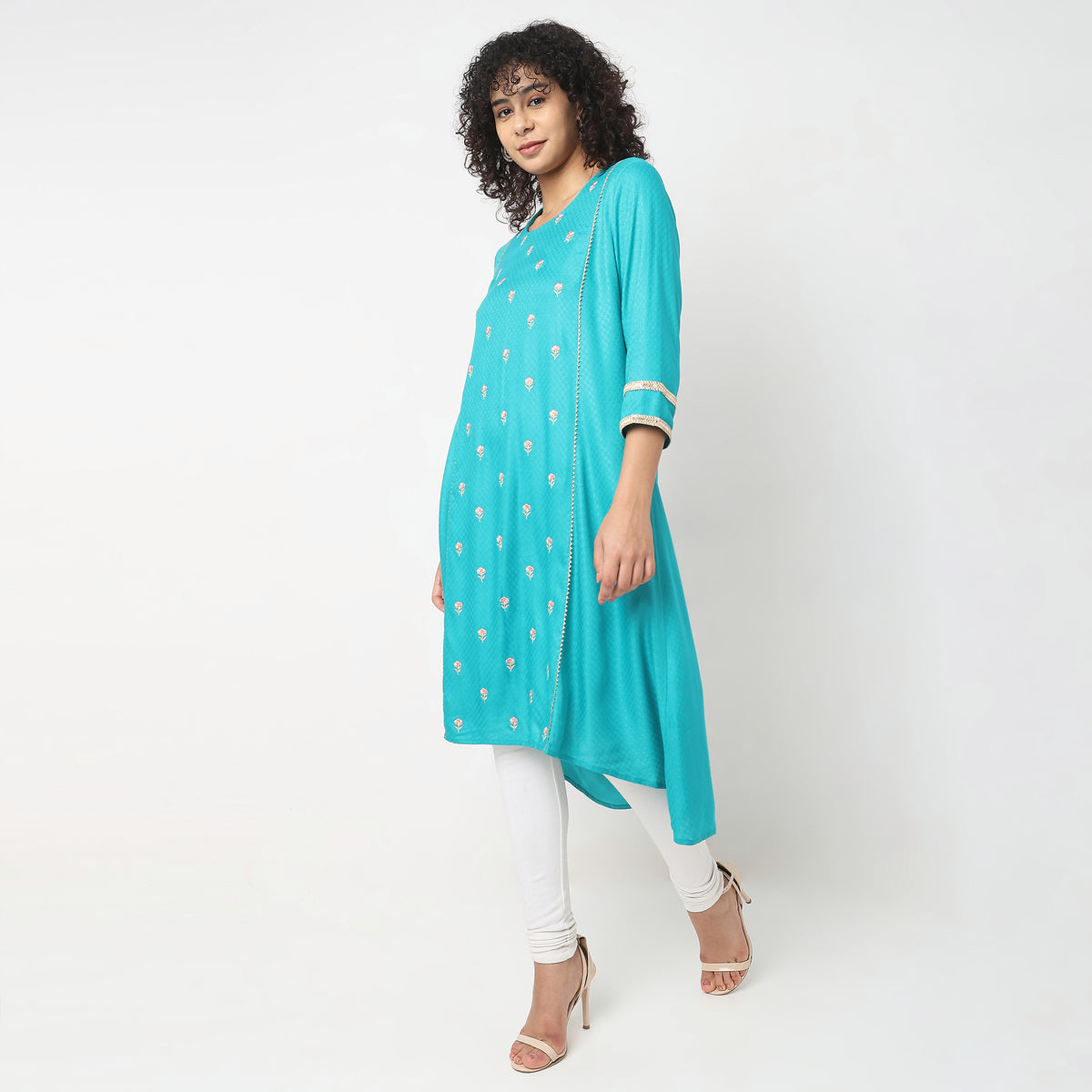 Flare Fit Embroidered Kurta