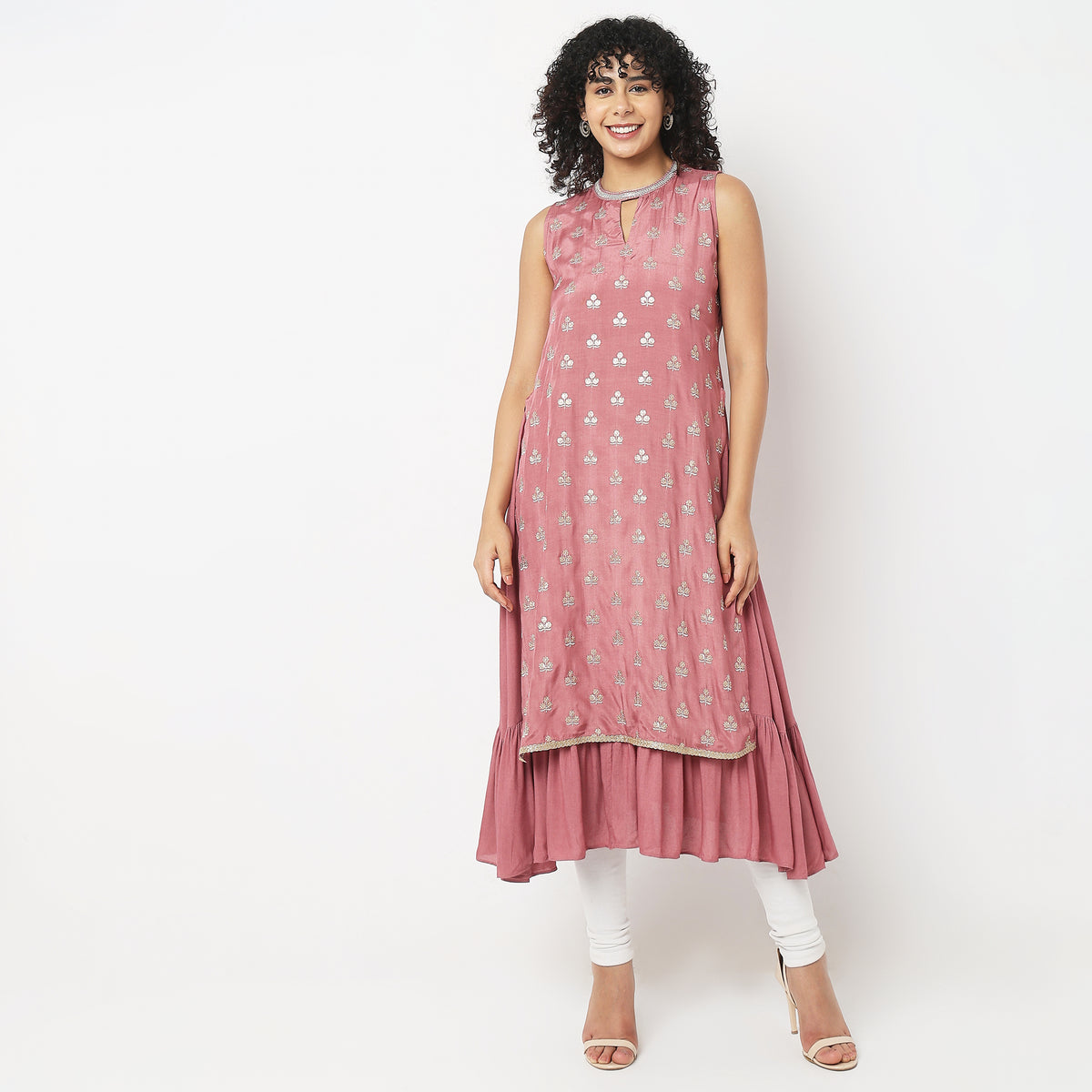 Flare Fit Embellished Kurta