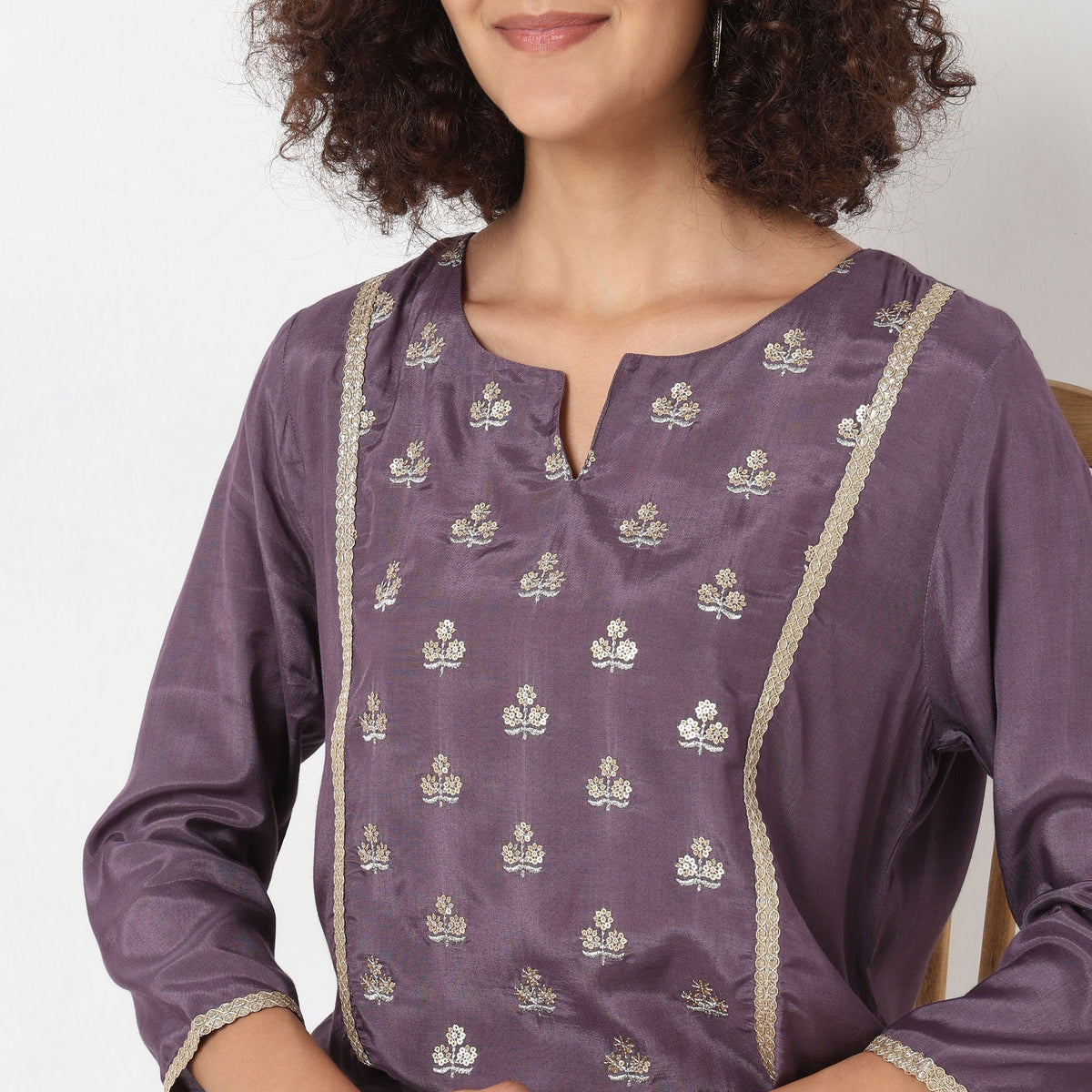 Flare Fit Embroidered Kurta