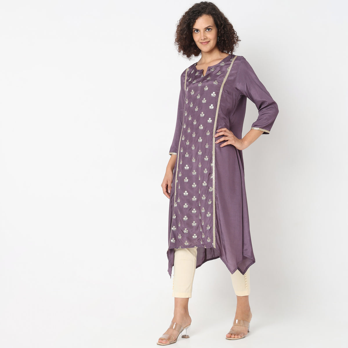 Flare Fit Embroidered Kurta